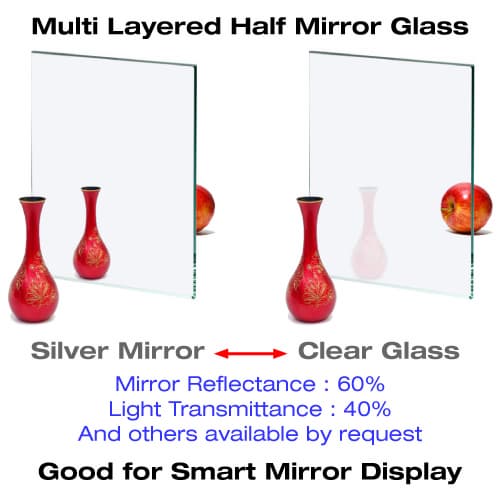 Multi Layer Coated Half Mirror Glass